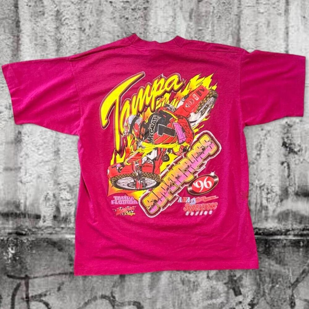 Vintage 1996 Jeremy McGrath Tampa Supercross Shirt Large Single Stitch Motocross